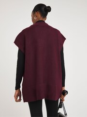 JD Williams Red Berry Zip Neck Poncho - Image 2 of 4