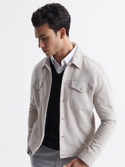 Reiss Black Earl Merino Wool V-Neck Jumper - Image 6 of 6