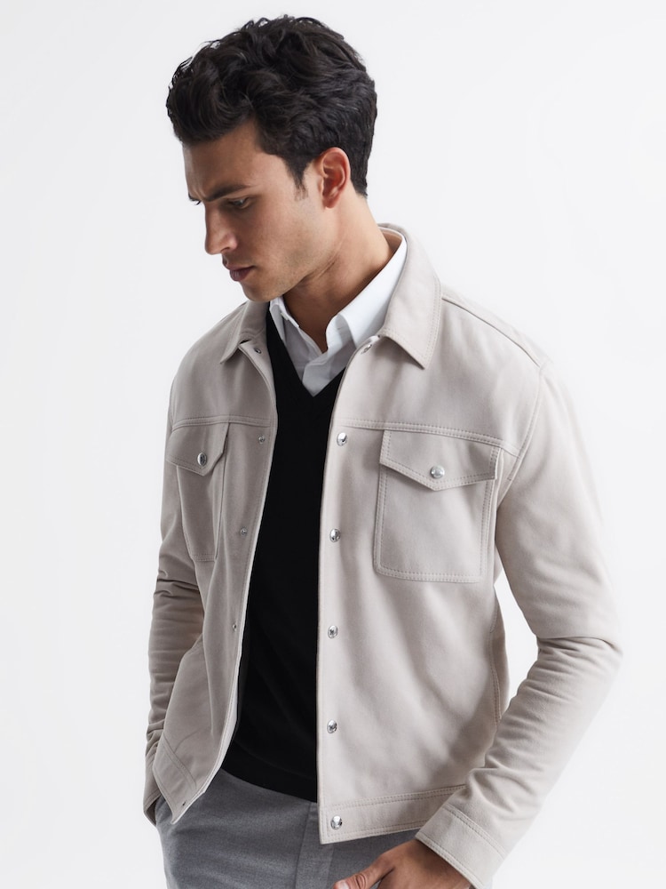 Reiss Black Earl Merino Wool V-Neck Jumper - Image 6 of 6