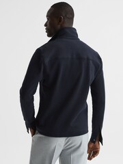 Reiss Navy Cofax Cotton Twin Pocket Overshirt - Image 5 of 6