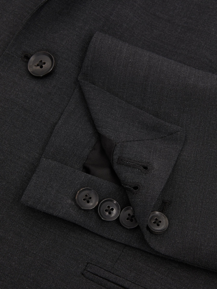 Reiss Charcoal Hope Modern Fit Travel Blazer - Image 8 of 8 Reiss Charcoal Hope Modern Fit Travel Blazer - Image 8 of 8