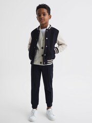 Reiss Navy Kansas Varsity Bomber Jacket - Image 1 of 7