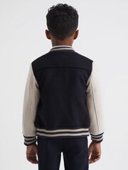 Reiss Navy Kansas Varsity Bomber Jacket - Image 5 of 7