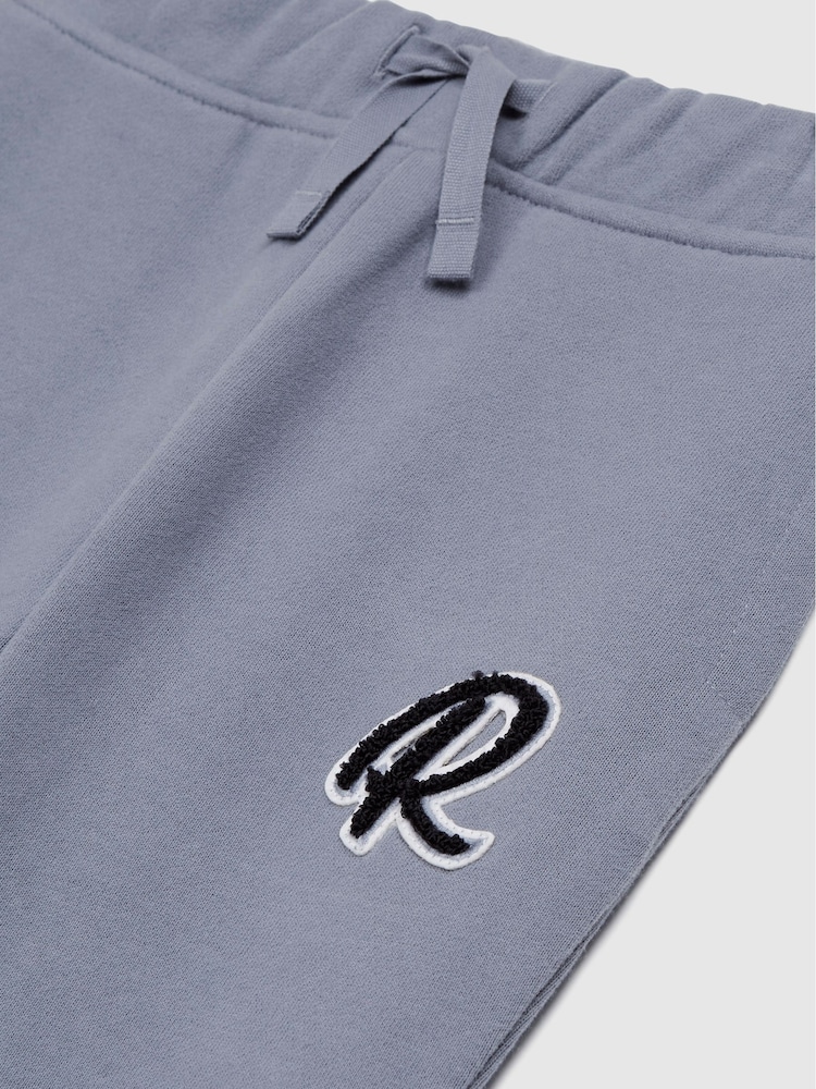 Reiss Ashley Blue Toby Junior Garment Dyed Logo Joggers - Image 6 of 6