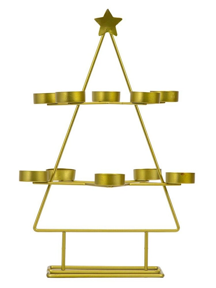 Gallery Home Gold Gold Xmas Tree Tealight Holder x10 - Image 3 of 3
