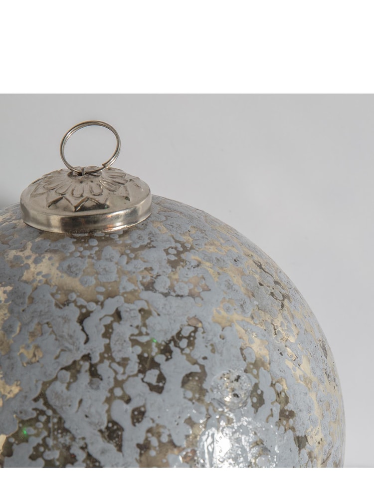 Gallery Home Silver Westly Mottled Bauble 6 Pack - Image 2 of 3 Gallery Home Silver Westly Mottled Bauble 6 Pack - Image 2 of 3