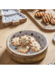 Gallery Home White Starry Shallow Bowl - Image 1 of 3