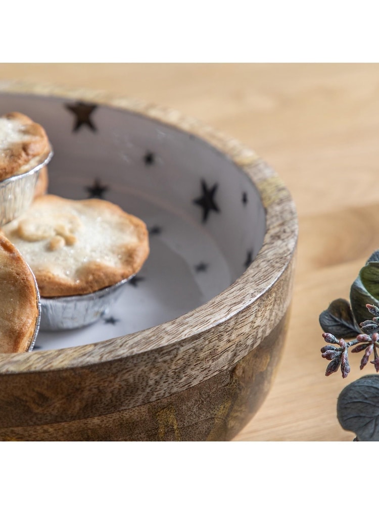 Gallery Home White Starry Shallow Bowl - Image 2 of 3