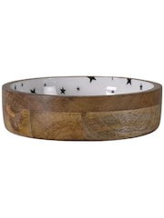 Gallery Home White Starry Shallow Bowl - Image 3 of 3