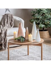 Gallery Home White Ribbed Tree White Frost Glass - Image 1 of 3