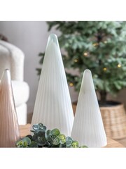 Gallery Home White Ribbed Tree White Frost Glass - Image 2 of 3