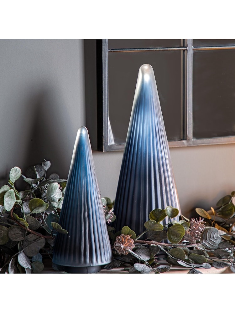 Gallery Home Black Ribbed Tree Black Frost Glass - Image 1 of 3