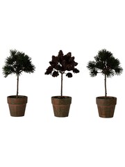 Gallery Home Set of 3 Brown Potted Pine Cone Trees - Image 2 of 2