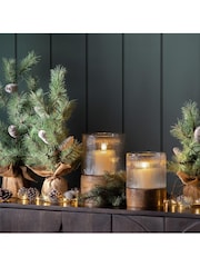 Gallery Home Brown Mixed Cone & Cotton Garland With LED - Image 2 of 2