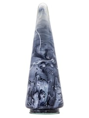 Gallery Home Black Marbled Christmas Ornaments Tree Glass 10cm - Image 1 of 3