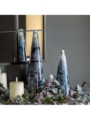 Gallery Home Black Marbled Christmas Ornaments Tree Glass 10cm - Image 2 of 3