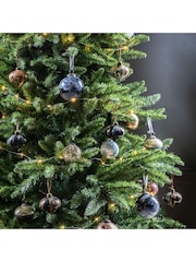 Gallery Home 6 Pack Black Marbled Baubles - Image 2 of 3