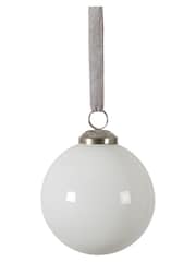 Gallery Home Set of 6 White Assorted Christmas Baubles - Image 3 of 3