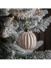 Gallery Home Set of 6 Bronze Jaso Marbled Christmas Baubles - Image 1 of 3