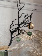 Gallery Home Set of 2 Black Hazel Sparkly Branch - Image 2 of 3