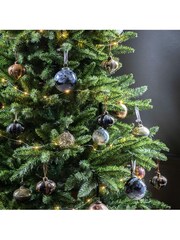 Gallery Home Set of 6 Black/Gold Godiva Christmas Baubles - Image 2 of 3