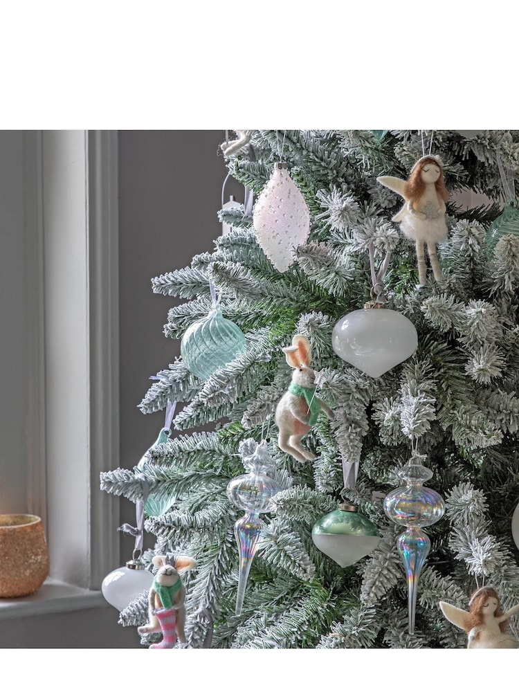 Gallery Home Set of 2 White Christmas Gifting Hares - Image 1 of 3