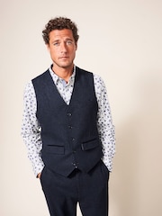 White Stuff Blue Heath Regular Fit Waistcoat - Image 1 of 5