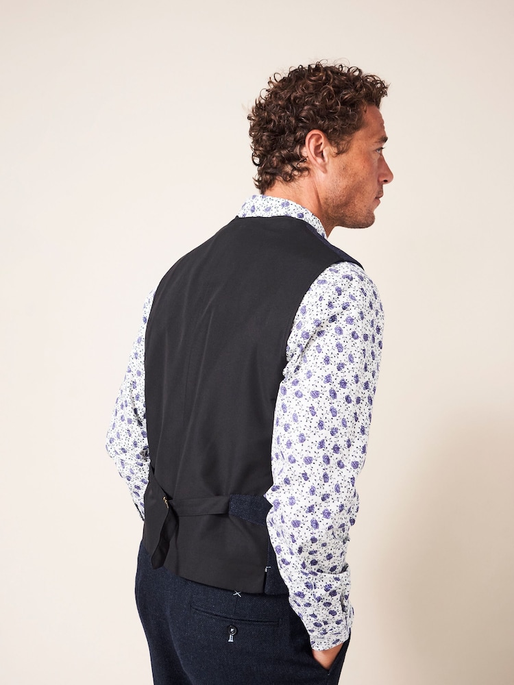 White Stuff Blue Heath Regular Fit Waistcoat - Image 2 of 5