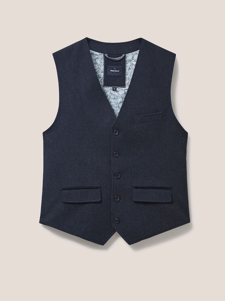 White Stuff Blue Heath Regular Fit Waistcoat - Image 5 of 5