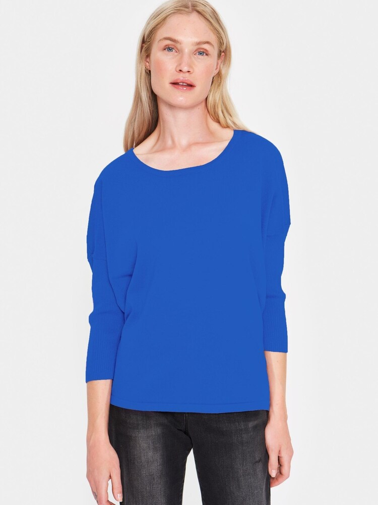 Saint Tropez Blue Mila Round Neck Pullover - Image 1 of 6 Saint Tropez Blue Mila Round Neck Pullover - Image 1 of 6