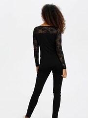 Kaffe Lacy Lace Long Sleeve Black Blouse - Image 2 of 7