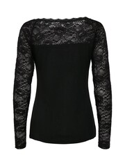 Kaffe Lacy Lace Long Sleeve Black Blouse - Image 6 of 7