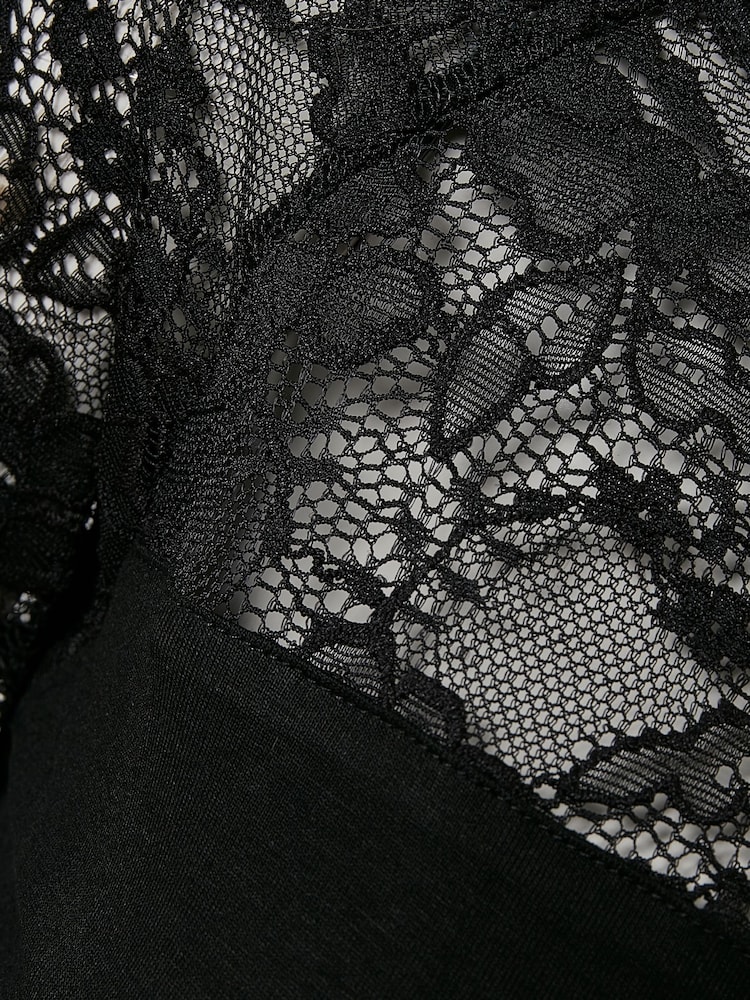 Kaffe Lacy Lace Long Sleeve Black Blouse - Image 7 of 7