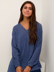 Kaffe Amber V-Neck Long Sleeve Regular Fit Tunic - Image 4 of 6