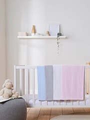 Clair De Lune Pink Large Cellular 100% Cotton Blanket - Image 1 of 3