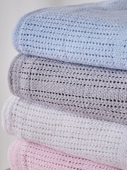 Clair De Lune Pink Large Cellular 100% Cotton Blanket - Image 2 of 3