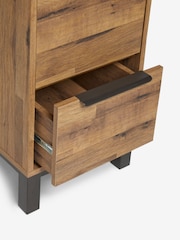 Dark Bronx Oak Effect 2 Drawer Slim Bedside Table - Image 10 of 11