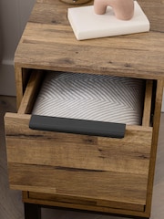 Dark Bronx Oak Effect 2 Drawer Slim Bedside Table - Image 5 of 11
