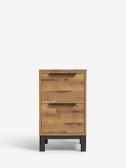 Dark Bronx Oak Effect 2 Drawer Slim Bedside Table - Image 6 of 11