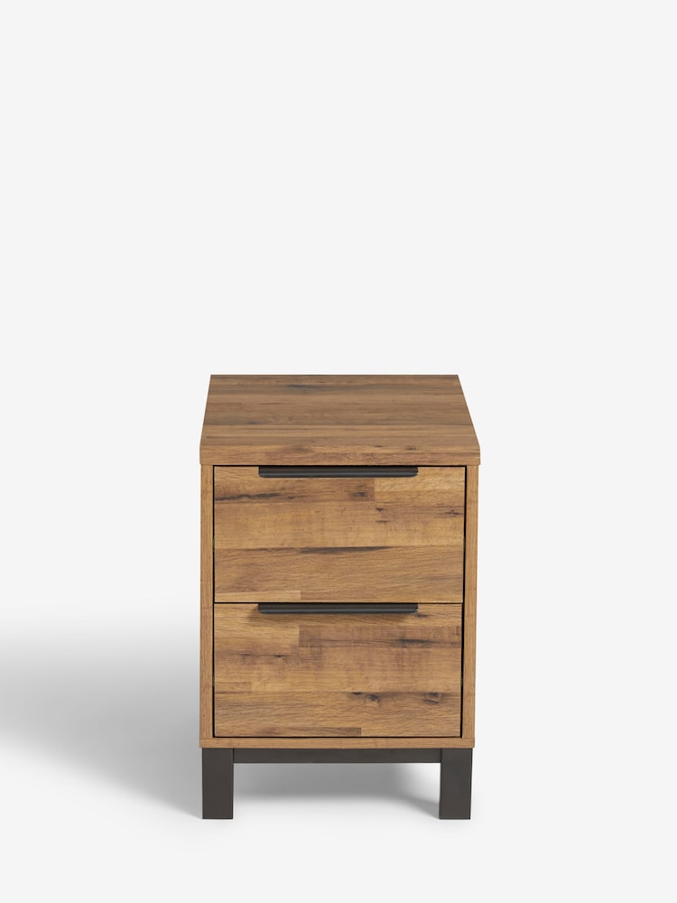 Dark Bronx Oak Effect 2 Drawer Slim Bedside Table - Image 9 of 11