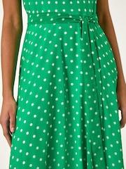 Roman Green Spotted Cowl Neck Dress - Image 5 of 5