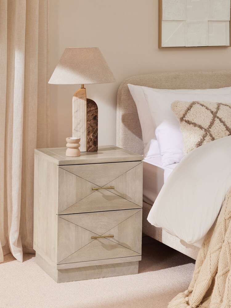 Natural Atlas Solid Mango Bedside Table - Image 1 of 8