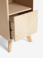 Natural Anderson Oak Effect 1 Drawer Slim Bedside Table - Image 11 of 11