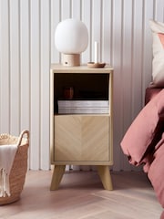 Natural Anderson Oak Effect 1 Drawer Slim Bedside Table - Image 3 of 11