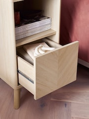 Natural Anderson Oak Effect 1 Drawer Slim Bedside Table - Image 6 of 11