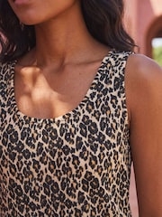 Roman Natural Animal Print Textured Vest Top - Image 2 of 4