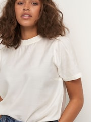 Cream Liselin Frill Neck Blouse - Image 4 of 6