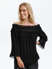Cream Bea Lace Black Blouse - Image 1 of 6