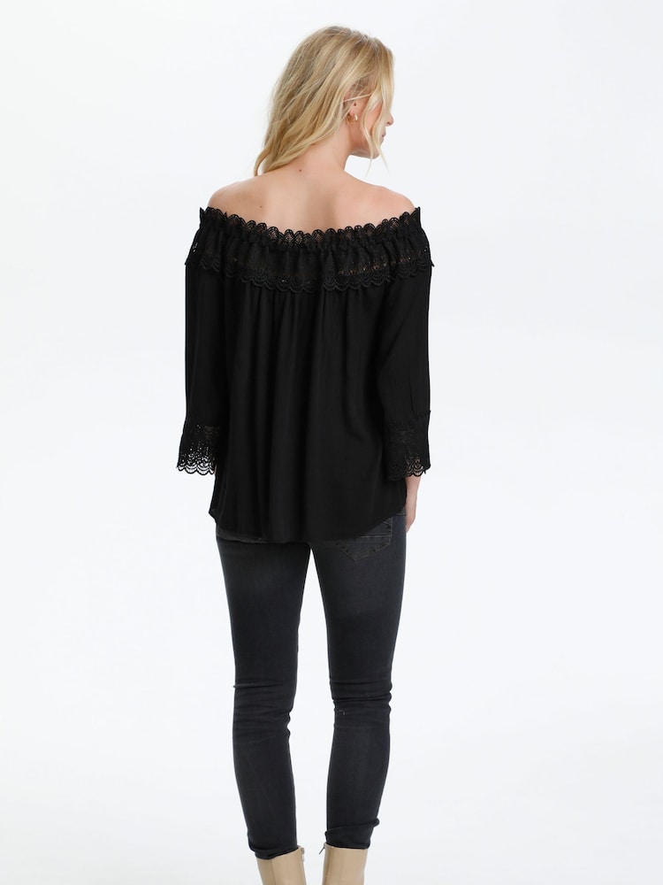 Cream Bea Lace Black Blouse - Image 2 of 6