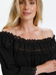 Cream Bea Lace Black Blouse - Image 4 of 6